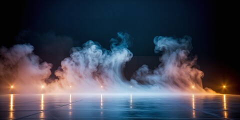 Ethereal Mist Rising in a Dimly Lit Space