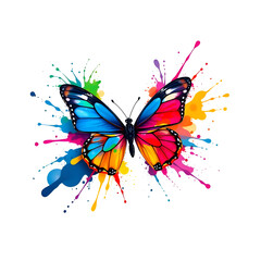 colorful butterfly in white background