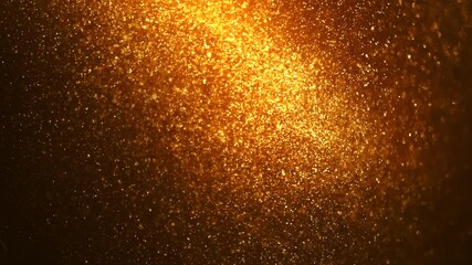 Gold particles floating background, Liquid gold, golden abstract backdrop. Golden abstract backdrop. Beautiful metallic yellow texture, swirls. Metallic paint close-up. Art Wallpaper waves surface. 