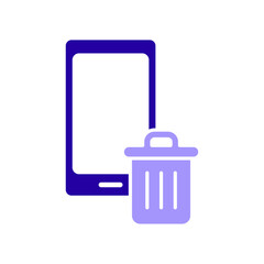 Obraz premium Icon a delete phone, isolated against a clean background.