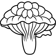 Maitake Mushroom Minimalist Line Art