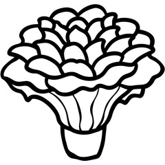Maitake Mushroom Minimalist Line Art