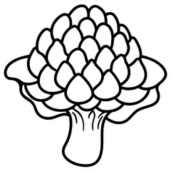 Maitake Mushroom Minimalist Line Art