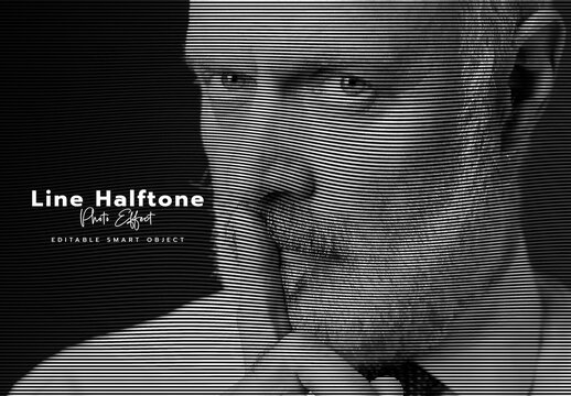  Line Halftone Photo Effect