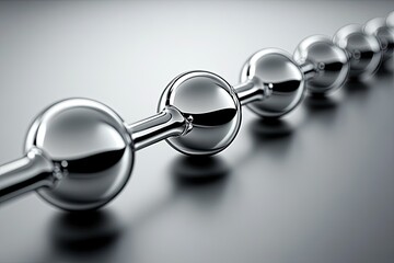 Metallic chain of spheres, smooth surface