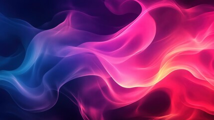 Obraz premium Colorful Abstract Waves of Light in Vibrant Gradients of Pink and Blue