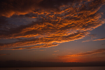 Colours of sea sunset. Seascape nature composition. Natural background.