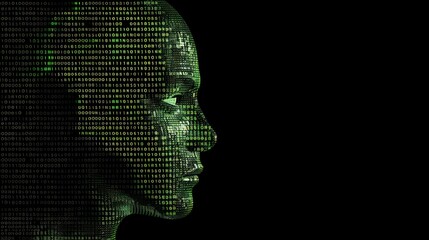 Human head filled with glowing digital code stock photo --ar 16:9 --raw --v 6 Job ID: 5f15ced2-d399-4618-a168-9f91bd2c88e6