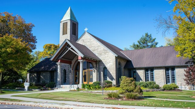 United Church of Christ building with UCC logo stock photo --ar 16:9 --raw --v 6 Job ID: 3b6af6b6-fb90-4cdf-a276-02004dd12a62