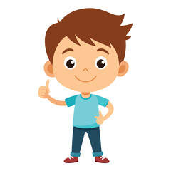 Cheerful Child Giving Thumbs Up