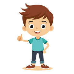 Cheerful Child Giving Thumbs Up