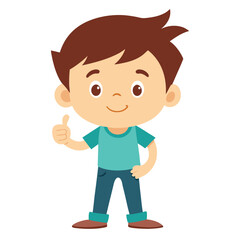 Cheerful Child Giving Thumbs Up