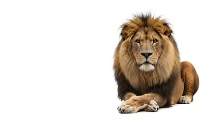 Obraz premium Majestic Lion Portrait: King of Beasts, Regal Feline, Wildlife Art - Explore the Strength & Beauty of Nature's Apex Predator!