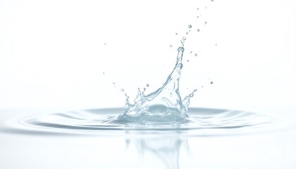 A drop of water splashing in clear liquid.