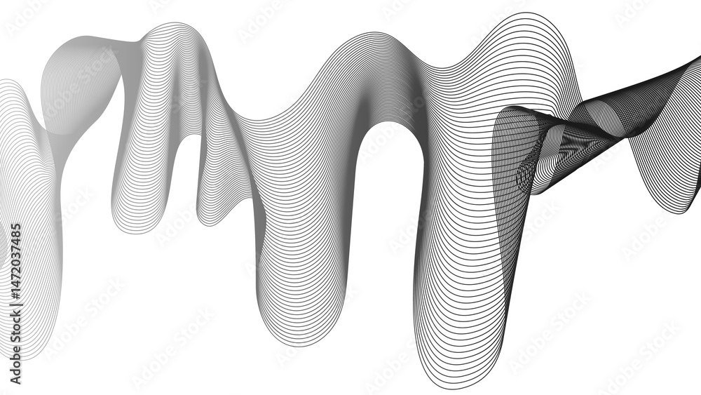 Aufkleber abstract backdrop with grey wave gradient lines