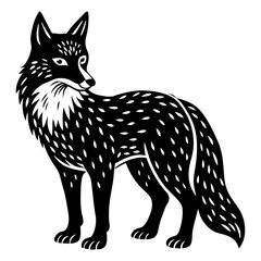 Obraz premium Red Fox Silhouette Vector Wild Forest Mammal Design