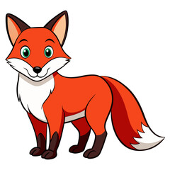 Vector Red Fox in Natural Pose Wildlife Animal Graphics