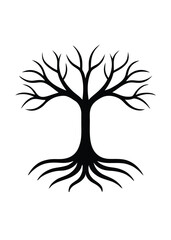 Fototapeta premium Decorative Tree Roots Vector on White Background
