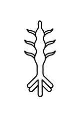Minimal Tree Roots Icon on White Background