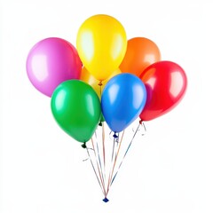 Colorful Balloons Floating Cheerfully Together in Bright Background