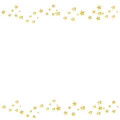Gold Stars Glitter on White Geometric Vector Having Empty Space in middle 