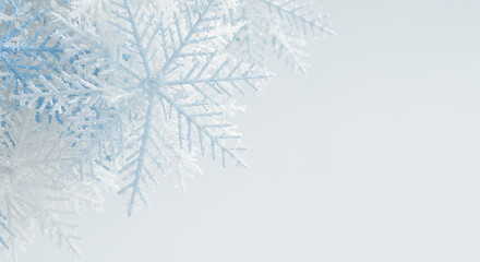 Winter Wonderland: Frozen Blue Snowflakes | Sparkling Icy Decor, Holiday Season Magic & Festive Background for Christmas Celebrations