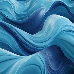 Abstract blue waves of soft, flowing silk create a smooth, liquid texture