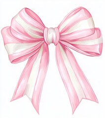 Elegant Pink and White Ribbon Bow for Celebratory Decorations
