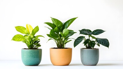 Fototapeta premium Cute Potted Plants with Expressive Vibrant Design