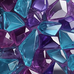 Abstract blue and pink diamond shapes shine like precious jewels on a colorful background