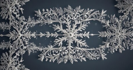 Intricate snowflake border, elegant design for Christmas card , pattern, holiday card, border
