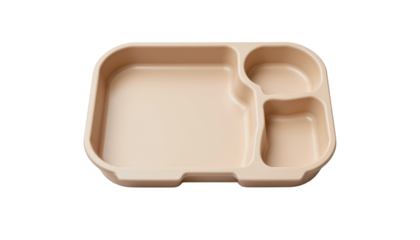 Beige dualcompartment plastic tray, practical organization for food, crafts, and more