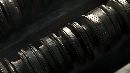 Closeup Industrial Metal Gear Machine Parts