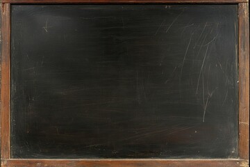 Antique, used school blackboard with faint markings