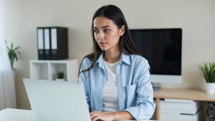 a young woman working at a desk
