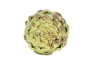 Fototapeta premium Raw Vegetable Artichoke Close-Up Isolated On White Background