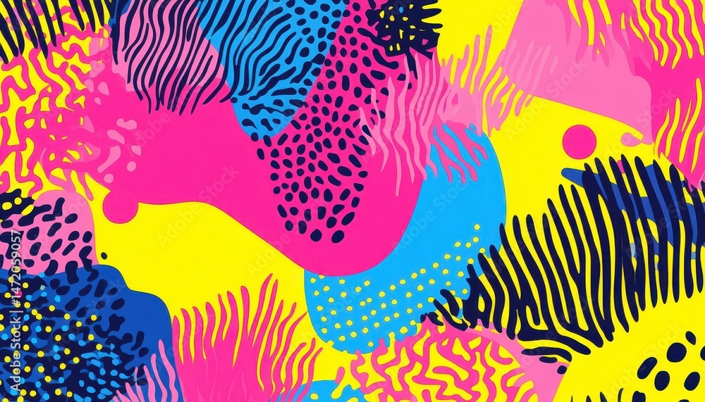 Poster abstract colorful background with geometric shapes and lines