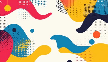 Abstract Colorful Background with Organic Shapes and Dotted Texture