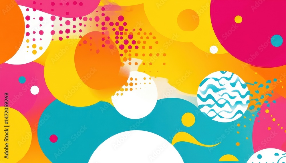 Poster abstract colorful circles background with geometric patterns
