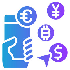 Digital Currency glyph gradient icon