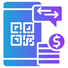 Qr Payment glyph gradient icon