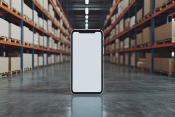 Smartphone in warehouse setting (1)
