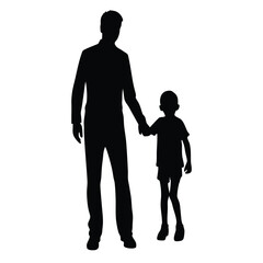 Silhouette of Father and Son Holding Hands A Bond of Love and Protection