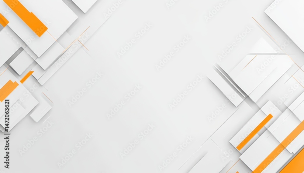 Poster abstract geometric background with orange and white shapes