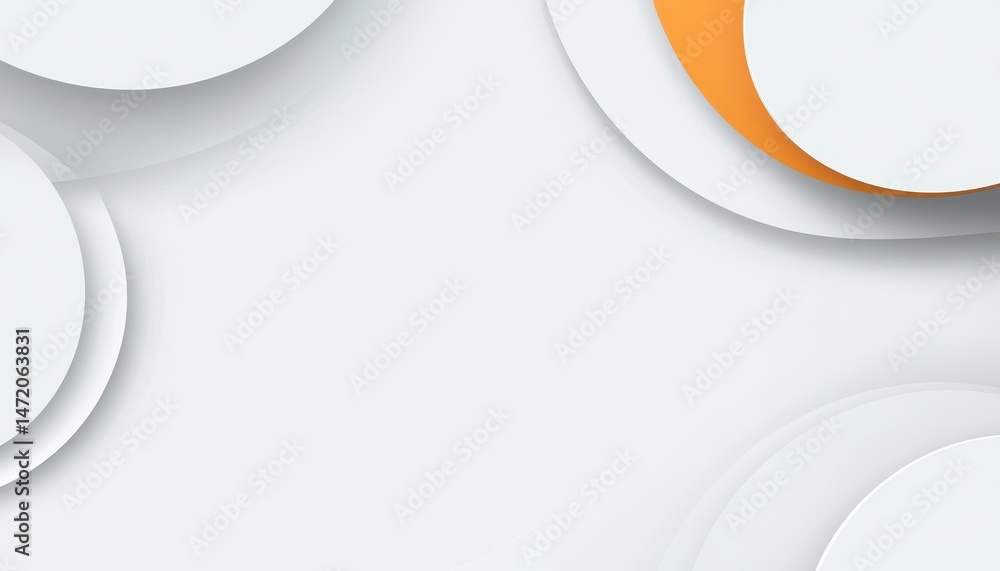 Poster Abstract Geometric Background with Overlapping White and Orange Circles
