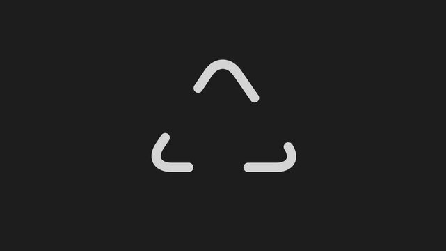 Abstract triangle shape line rotating sign animation. logotype icon animation.