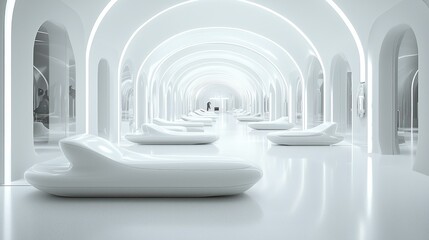 Naklejka premium Modern, minimalist white tunnel