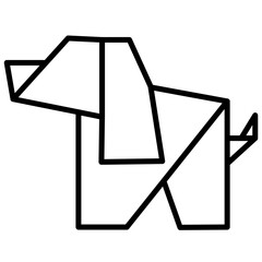Illustration dog origami