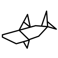 Fototapeta premium Cartoon origami whale