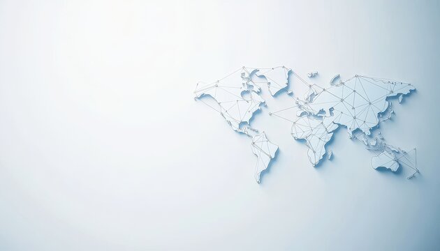 Abstract Light Blue World Map Illustration